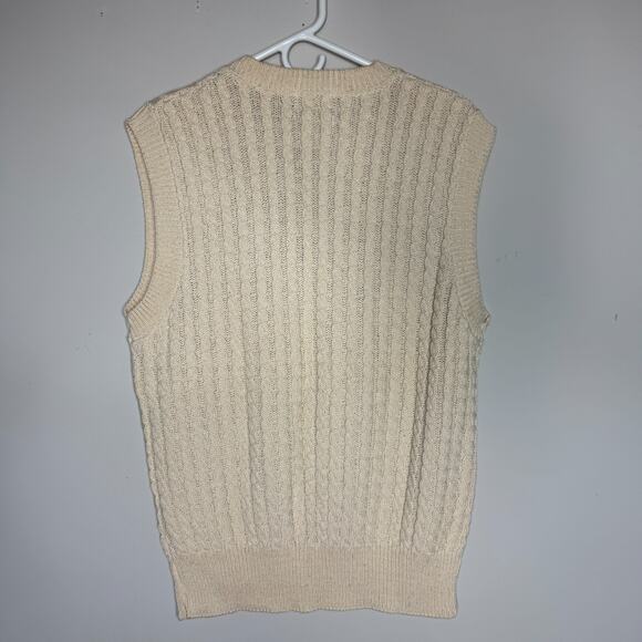 Boathouse Row Vintage Womens Sweater Vest Large Neutral Cottage Preppy Academia - Picture 5 of 5